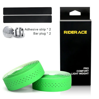 RIDERACE Bicycle Handlebar Tape Road Bike Handle Bar Tapes Anti-slip PU EVA Breathable Cycling Damping Anti-Vibration Straps