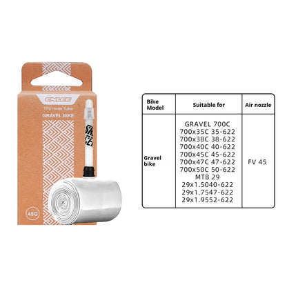 ENLEE Bike Tire Inner Tube TPU F/V Road Mountain Bike TPU Inner Tube Presta Valve 45mm 65mm 85mm Bicycle Inner Tire Bike Parts