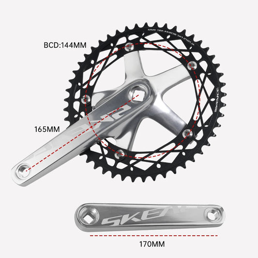 SKEACE 48T/49T Aluminum Alloy Bicycle Crank Set 144BCD Single