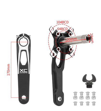 LUTU XC Hollow Integrated Crank MTB Cranks - Direct Mount MTB Single Chainring Aluminum Crankset MTB Accessories