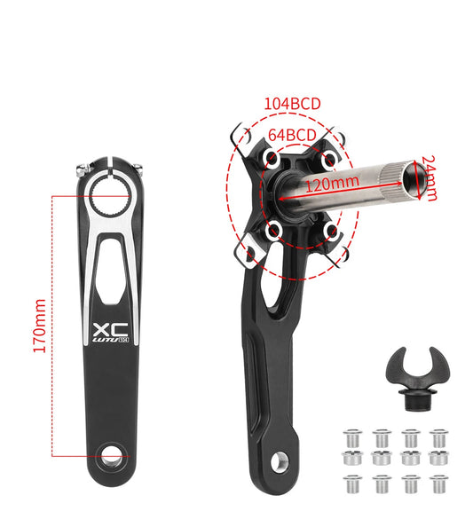 LUTU XC Hollow Integrated Crank MTB Cranks - Direct Mount MTB