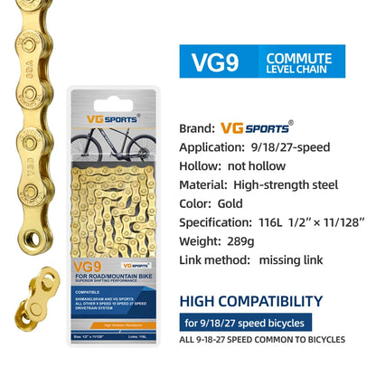 1pc VG Sports 8 9 10 11 Speed Velocidade Bicycle Chain 8s 9s 10s 11s MTB Mountain Road Bike Chain Bike Parts Bicycle Accessories