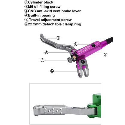 IIIPRO E4 Brake Ultralight 4 Piston Bicycle Hydraulic Brake 800/1550mm MTB Brake Cooling Oil Pressure AM DH Road Bike Disc Brake