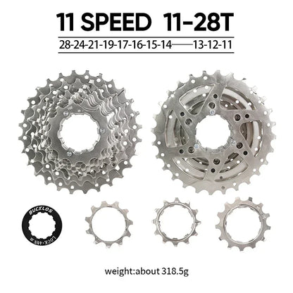 BUCKLOS Bicycle Flywheel 8/9/10/11/12 Speed Bike Cassette 36T/40T/42T/46T/50T/52T MTB Road Bike Freewheel for SHIMANO HG K7 Part