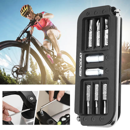 10-in-1 Bicycle Multi-Tool Steel Cycling Combination Maintenance Tools Multifunctional Portable Bike Maintenance Tools