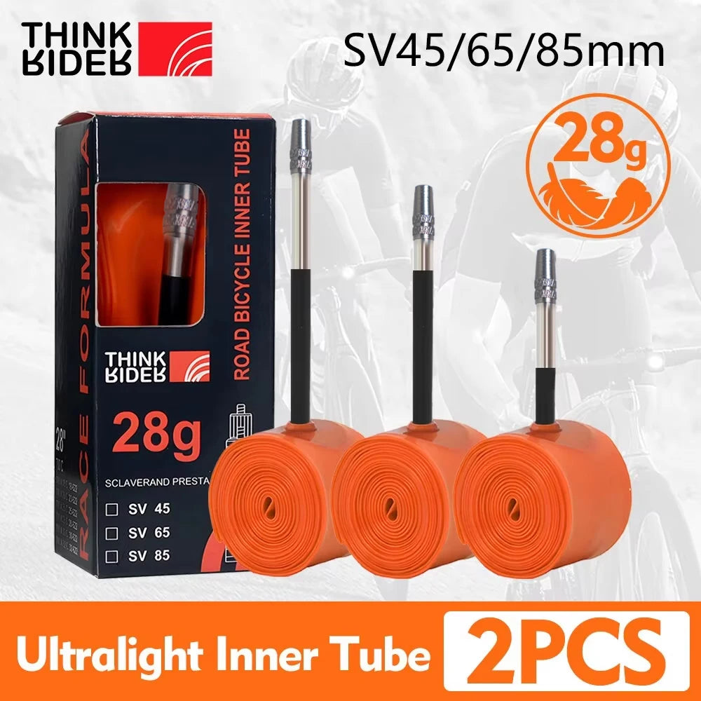 ThinkRider 28g Ultralight Bike Inner Tube 700 x 18 25 28 Road Bicycle TPU Tire 45/65/85mm Length French Valve Super Light Tube