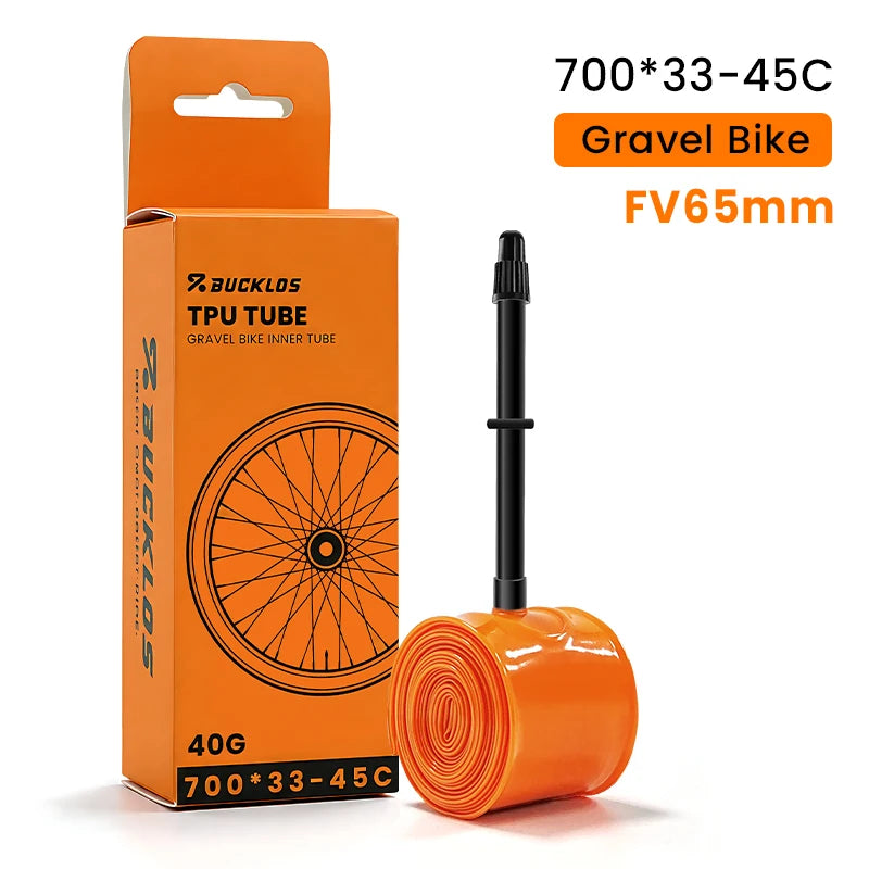 BUCKLOS Gravel Road Bike Inner Tube 700C Bicycle TPU Inner Tube 700x23/32C 700x33/45C TPU Inner Tire 45mm 65mm 80mm Presta Valve