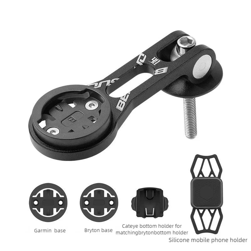 Bicycle Computer Extension Mount MTB Road Bike Aluminum Alloy Phone Bracket Silicone Phone Holder For Garmin Bryton Cateye