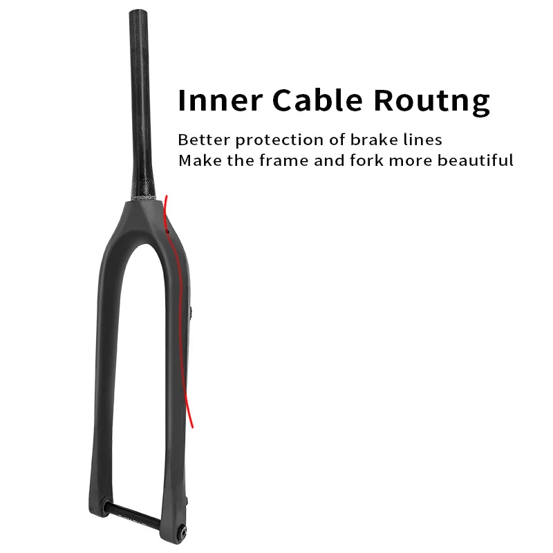BXT Full Carbon Mountain Bike Fork, Thru Axle, MTB Bicycle, Inside Outside Cable Line, 110x15mm, 100x15mm