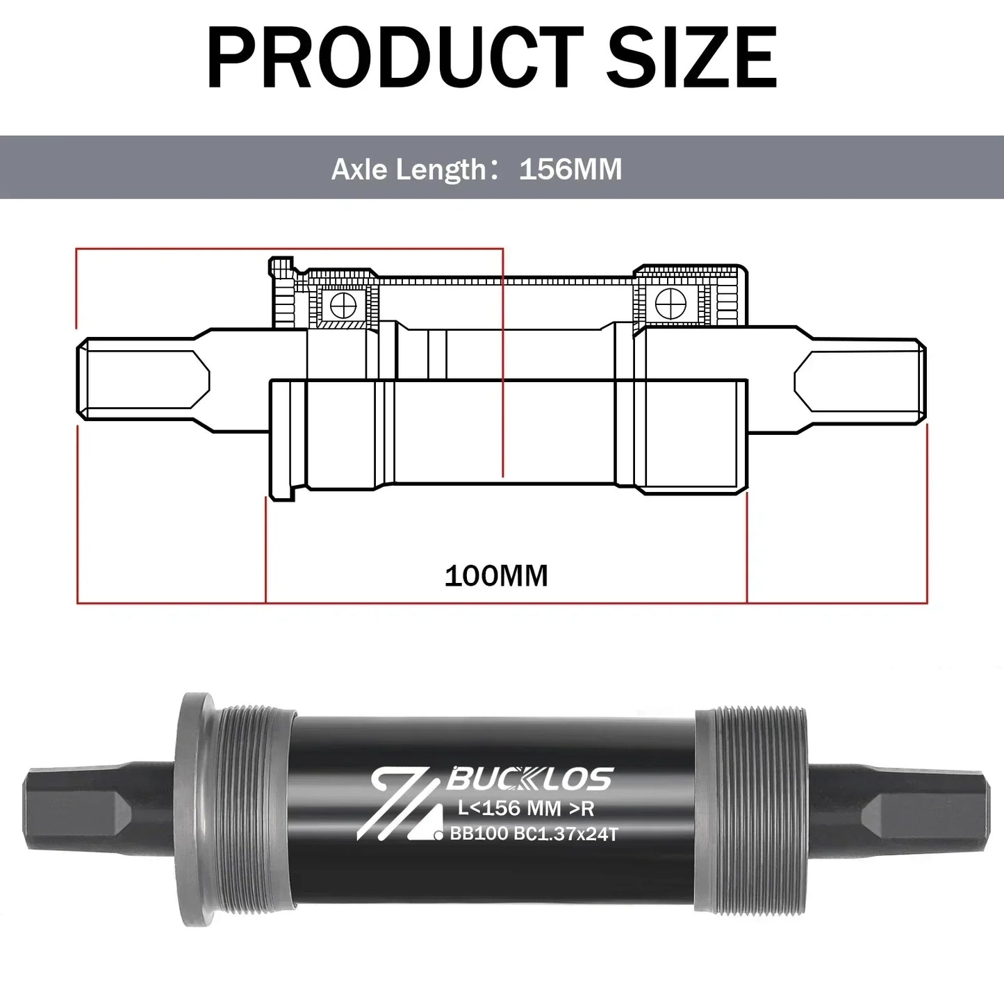 BUCKLOS Bike Bottom Bracket Square Hole Road Mountain Bike E-Bike Crank BB BB68 BB80 BB90 BB100 BB110 BB120 MTB Crankset Parts