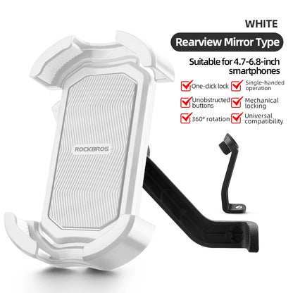 ROCKBROS Bicycle Phone Mount 4.7-6.8 Inch Shockproof 360° Rotate E-bike Motocycle Bike Phone Holder Cycling Phone Stand Bracket