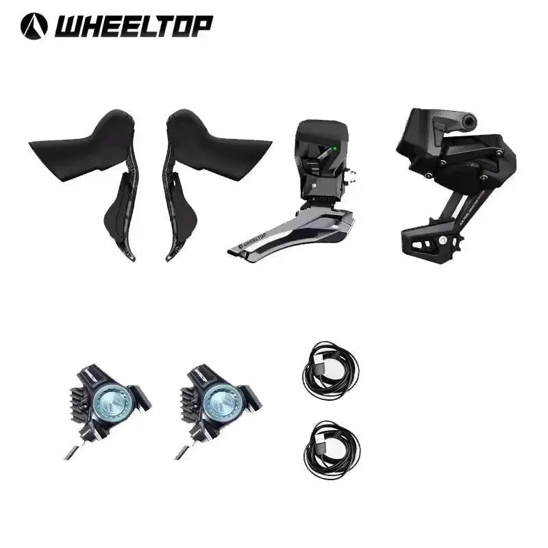 WHEELTOP EDS TX Wireless Electronic Groupset Road Bike Carbon Compatible with Rim Disc Brake Shifters Front Rear Derailleur