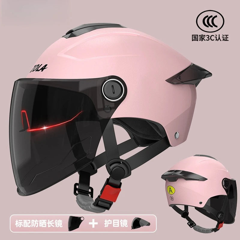Lightweight Motorcycle  E-Bike Helmet For Men/Women  UV Protective All-Season Safety Helmet With Sun Visor