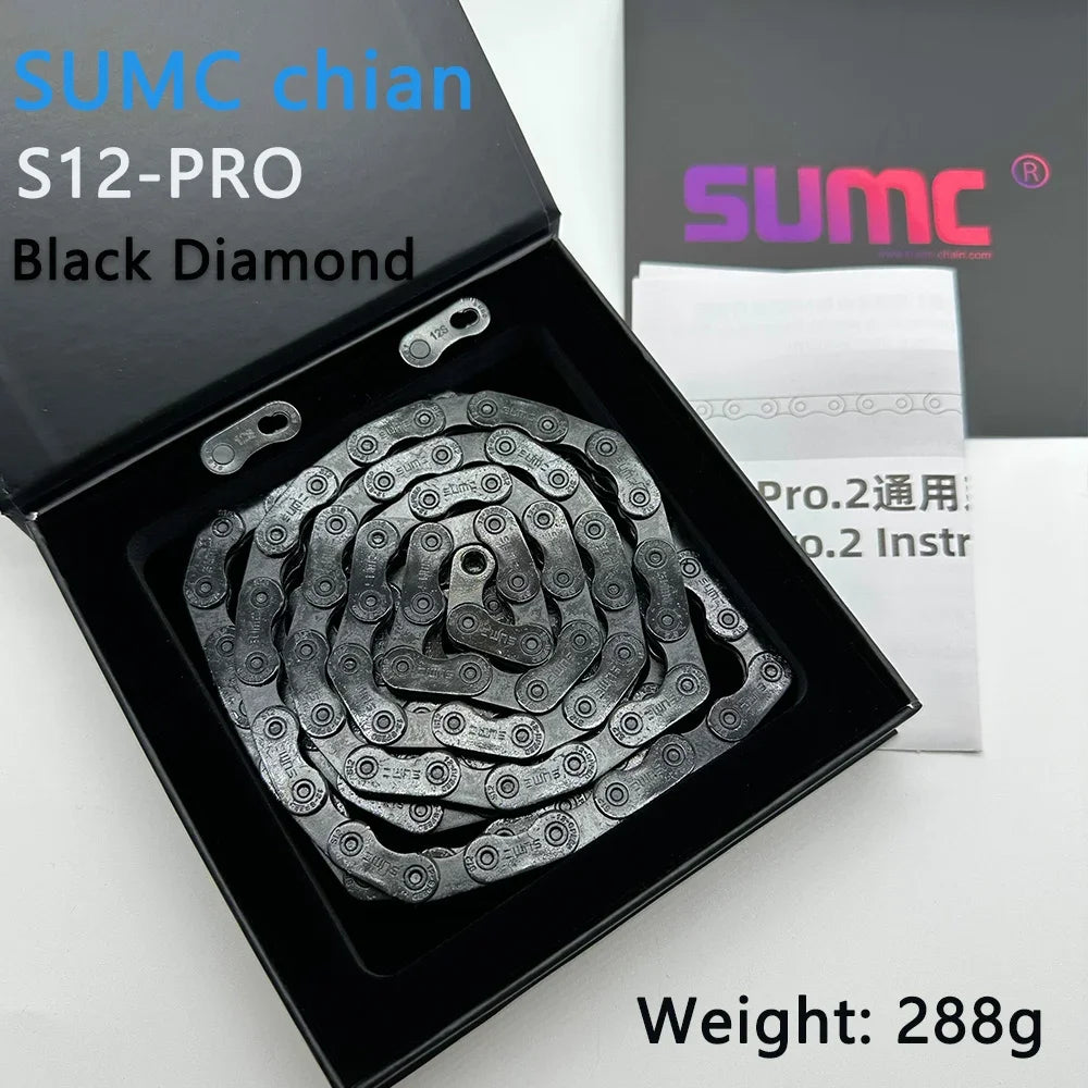 sumc 12 speed bike chain crescent chain road bike mountain  126 links ultra light bicycle chain for Shimano