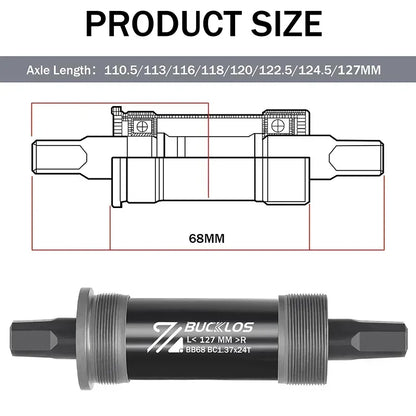 BUCKLOS Bike Bottom Bracket Square Hole Road Mountain Bike E-Bike Crank BB BB68 BB80 BB90 BB100 BB110 BB120 MTB Crankset Parts