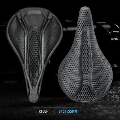 RYET Full Carbon 3D Printed Saddle 145/155mm 160-227g Oval 7x9mm Rails Superflow Cut-Out Ultralight Road MTB Gravel Triathlon XC