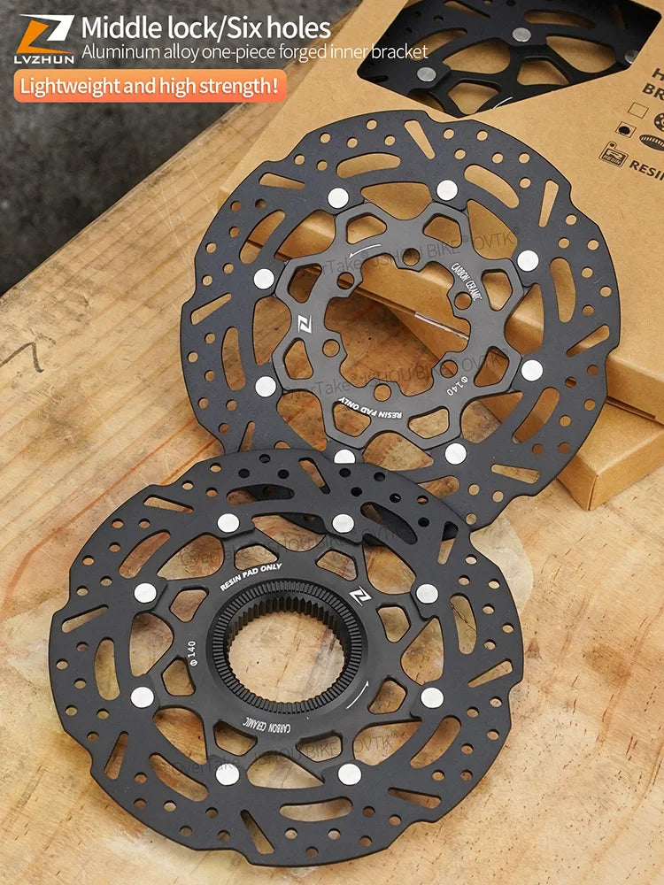LVZHUN bike carbon-ceramic brake discs 140/160/180/203mm  Ultra-light  High-temperature resistant for Shimano bike parts