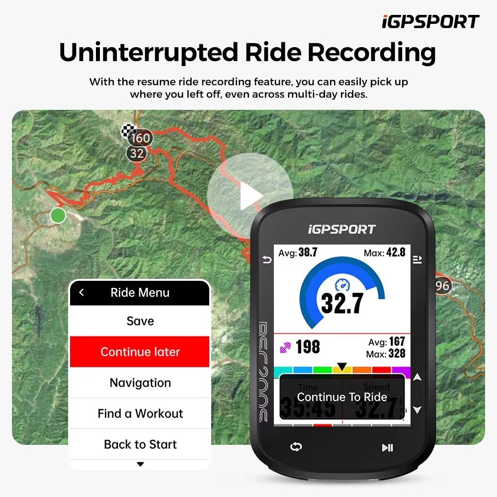iGPSPORT BSC200S GPS Bike Computer 2.4" Colorful Screen Wireless Bicycle Speedometer Cycling Odometer Bluetooth ANT+