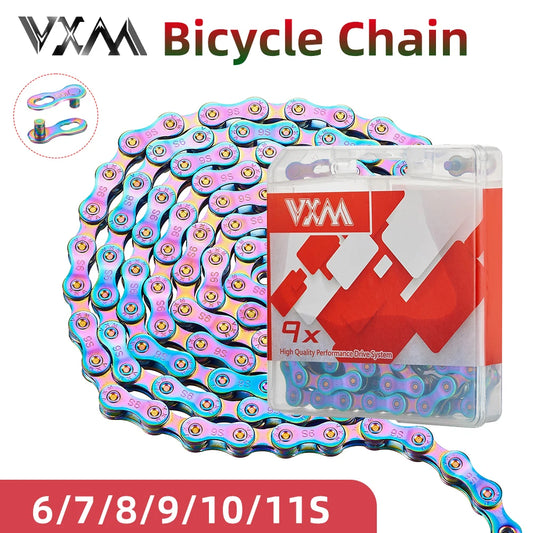 VXM Bicycle Chain Multi-Colored Rainbow 6/7/8/9/10/11 Speed