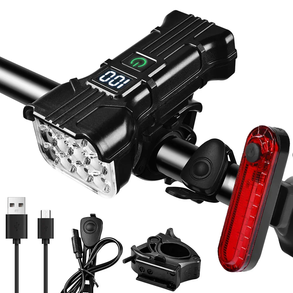 Bike Light with 140 dB HornTYPE-C Rechargeable MTB Deadlight 12