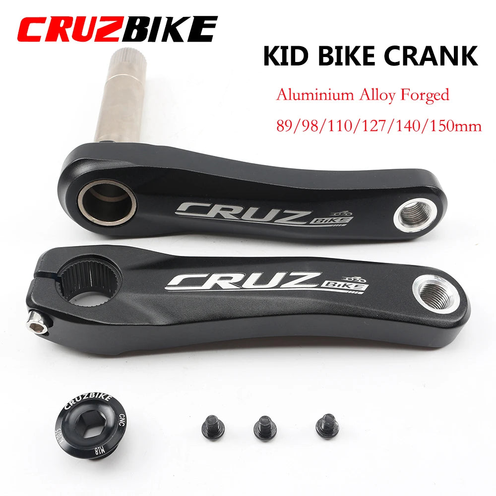CRUZbike 89/98/110/127/140/150mm Alloy Aluminum MTB Child Bike Crank Kids Folding Bicycle Cranksets