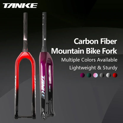 TANKE MTB Hard Fork Bicycle Suspension carbon fiber 26/27.5/29inch Universal Mountain Bike Fork Straight Cone 28.6mm Boost T800