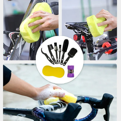Bike Cleaning Tool Set Brush Kit for Mountain Road City BMX and
