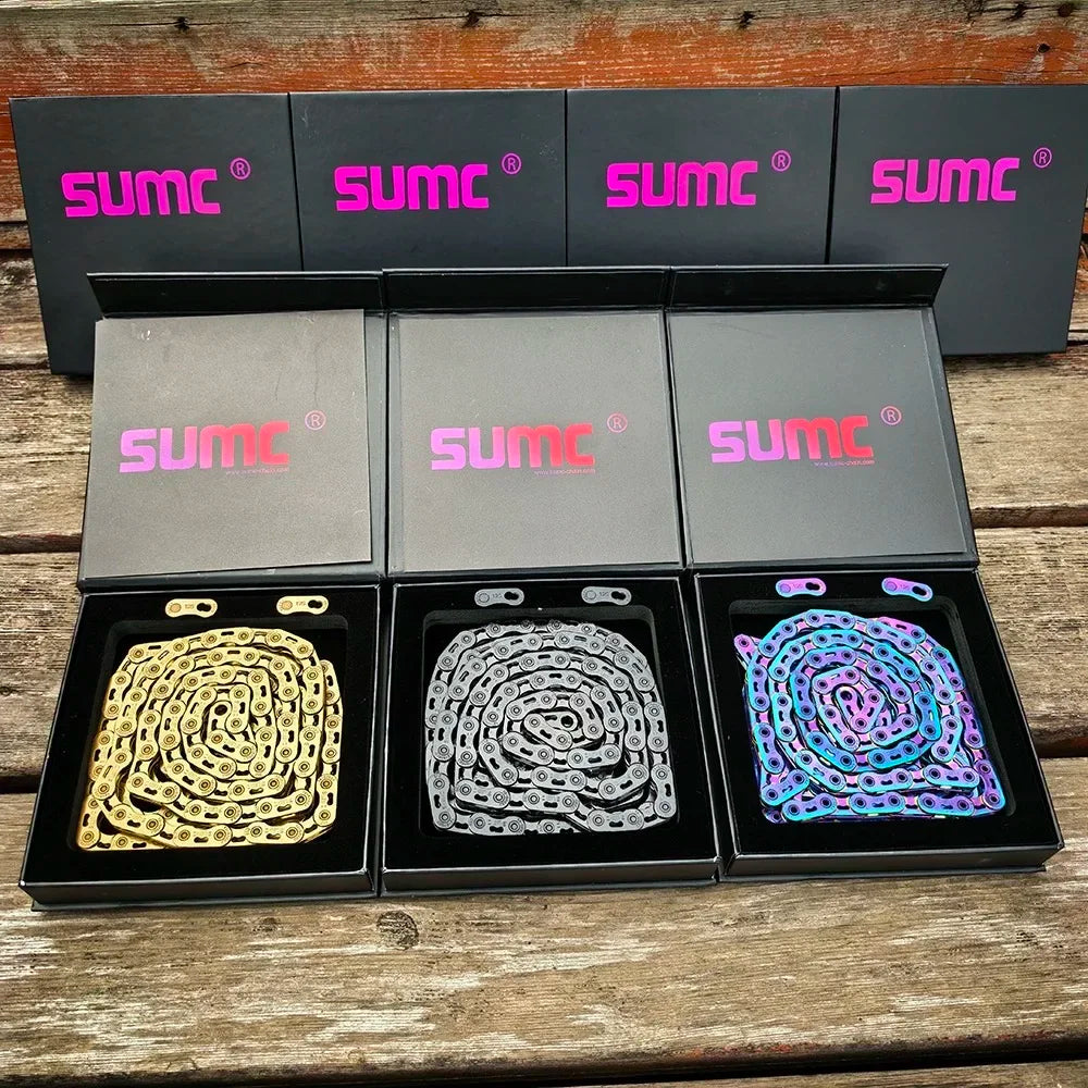 sumc 12 speed bike chain crescent chain road bike mountain  126 links ultra light bicycle chain for Shimano
