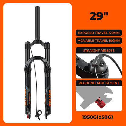 BOLANY Bike Air Fork 27.5/29inch 120mm Travel Oil Air Suspension Lightweight Magnesium Alloy Quick Release Bicycle Fork