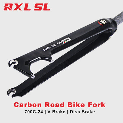 1-1/8“Disc Brake Road Bike Fork 700C Full Carbon Fiber Bicycle Forks 380g Lightweight 28.6mm Bike Accessories