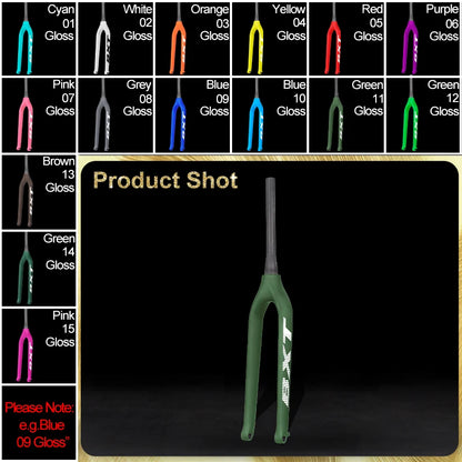 BXT-29er Mountain Bike Carbon MTB Fork, Rigid Tapered Thru Axle 100*15mm, Super Light Bicycle Fork,