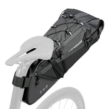 OFFBONDAGE Bicycle Saddlebag Waterproof 15L Large Capacity Bike Bag Cycling Tail Bag MTB Foldable Rear Bag Bike Road Luggage