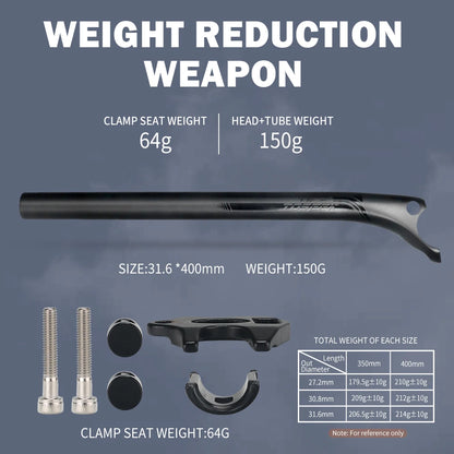 TOSEEK Carbon Seatpost 27.2/31.6mm 400mm Offset 20mm Matte Black MTB Road Bike Bicycle Seat Post Parts