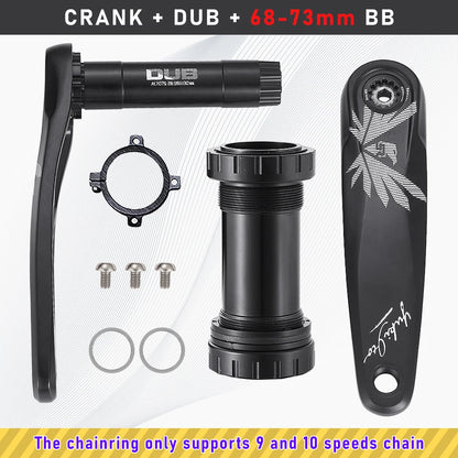 KRSEC Ultralight MTB Bike Crank DUB Axis Diameter 28.9mm Mountain Bicycle Crankset 170mm 3-nail Straight Installation For Enduro