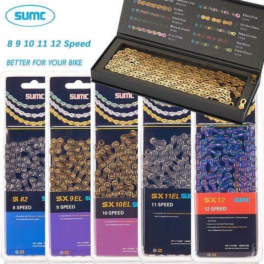 SUMC Bicycle Chain 9 10 11 12 Speed 9s 10s 11s 12s Titanium