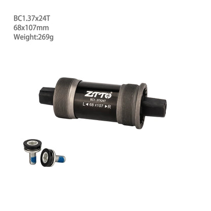 ZTTO Bicycle BSA 68x103mm 107mm 110.5mm 113mm 116mm Square Tapered Threaded Bottom Brackets For Axis Quare Hole Square Crankset