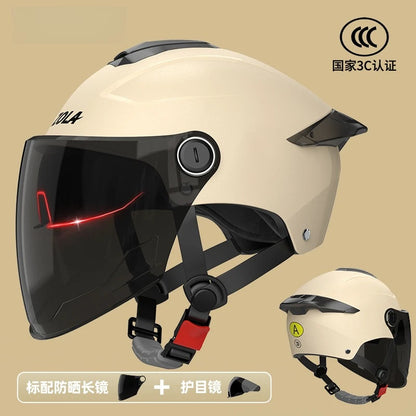 Lightweight Motorcycle  E-Bike Helmet For Men/Women  UV Protective All-Season Safety Helmet With Sun Visor