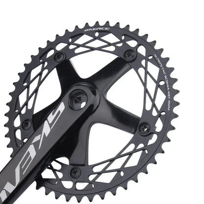 SKEACE Track cycling Crankset 144BCD Square Hole Crank Aluminum Alloy Single Speed Crank Chainwheel 165mm 48/49T Crankset