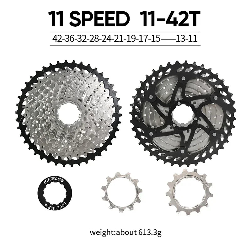 BUCKLOS Bicycle Flywheel 8/9/10/11/12 Speed Bike Cassette 36T/40T/42T/46T/50T/52T MTB Road Bike Freewheel for SHIMANO HG K7 Part