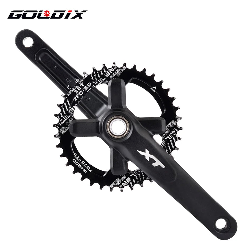 XT Bicycle Crankset 104BCD MTB Bike Crank Chainring Bike 170mm 175mm Black Round Oval 32T 34T 36T 38T Aluminum Alloy with Bottom