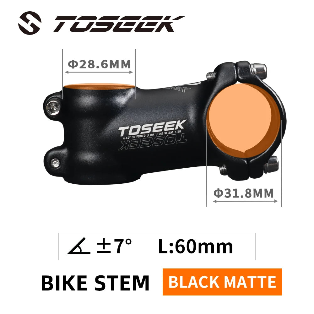 TOSEEK Bicycle Handlebar Stem 60/70/80/90/100mm MTB Stem 28.6mm 31.8mm Negative Power Mtb Lightweight Road Bike Table