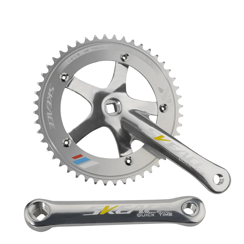 SKEACE 48T Bicycle Crankset Fixed Gear Chain Wheel BCD 144mm Spindle 110mm Racing Bike Crank Single Speed Chainring BMX Part