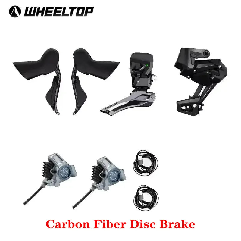 WHEELTOP EDS TX Wireless Electronic Groupset Road Bike Carbon Compatible with Rim Disc Brake Shifters Front Rear Derailleur