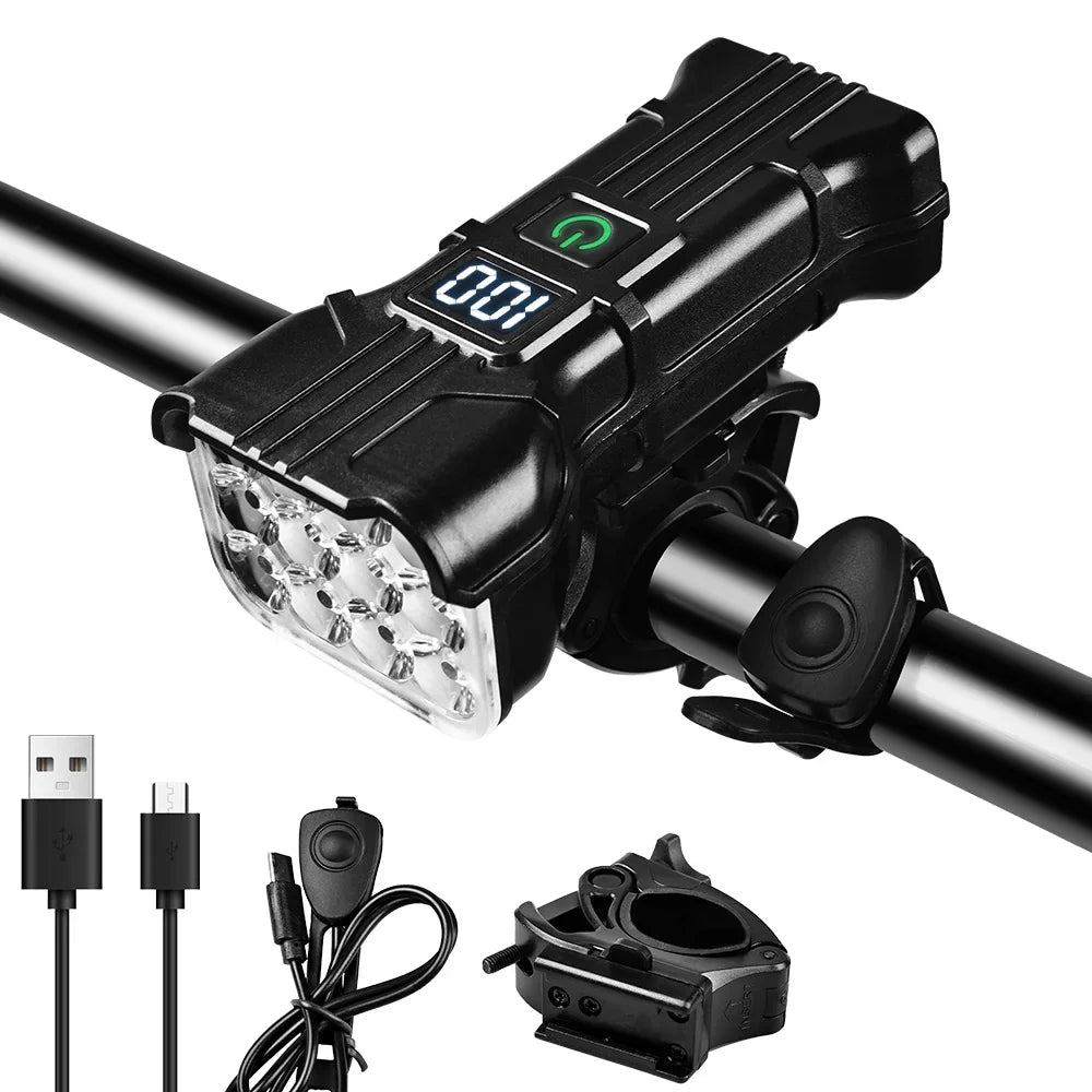 Bike Light with 140 dB HornTYPE-C Rechargeable MTB Deadlight 12