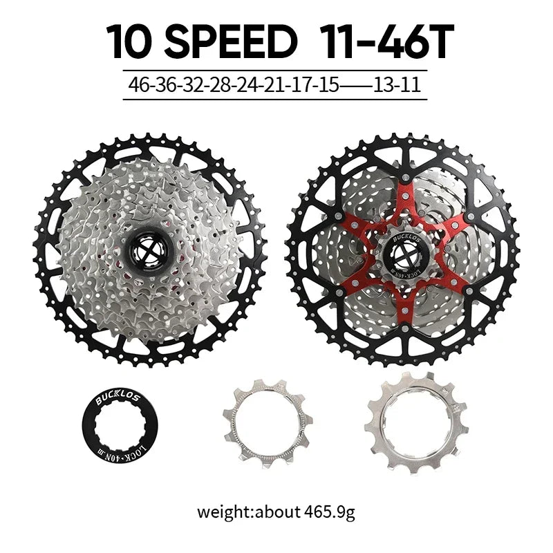 BUCKLOS Bicycle Flywheel 8/9/10/11/12 Speed Bike Cassette 36T/40T/42T/46T/50T/52T MTB Road Bike Freewheel for SHIMANO HG K7 Part