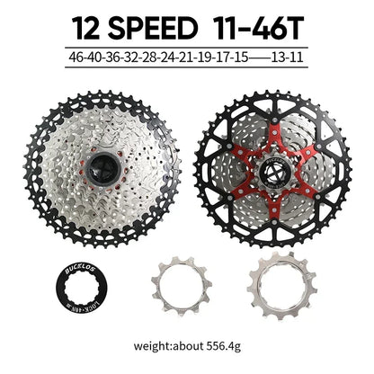 BUCKLOS Bicycle Flywheel 8/9/10/11/12 Speed Bike Cassette 36T/40T/42T/46T/50T/52T MTB Road Bike Freewheel for SHIMANO HG K7 Part
