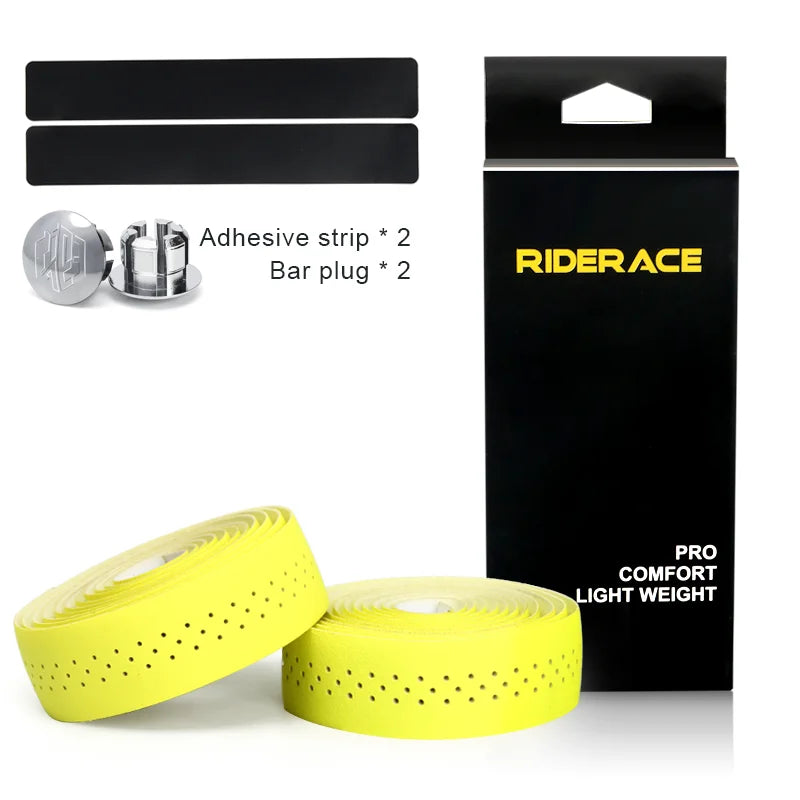 RIDERACE Bicycle Handlebar Tape Road Bike Handle Bar Tapes Anti-slip PU EVA Breathable Cycling Damping Anti-Vibration Straps