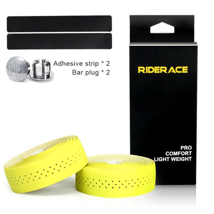 RIDERACE Bicycle Handlebar Tape Road Bike Handle Bar Tapes Anti-slip PU EVA Breathable Cycling Damping Anti-Vibration Straps