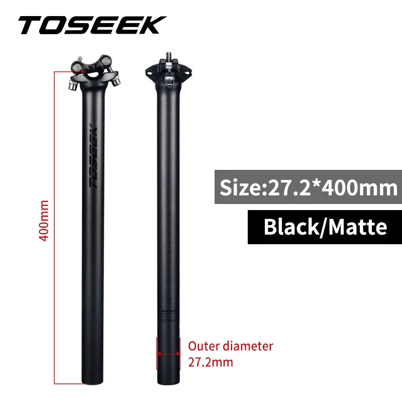 TOSEEK ZF-One Carbon Seatpost 27.2/30.8/31.6mm Matte Black MTB/Road Bike Seat Post Length 280mm Seat Tube Bicycle Parts