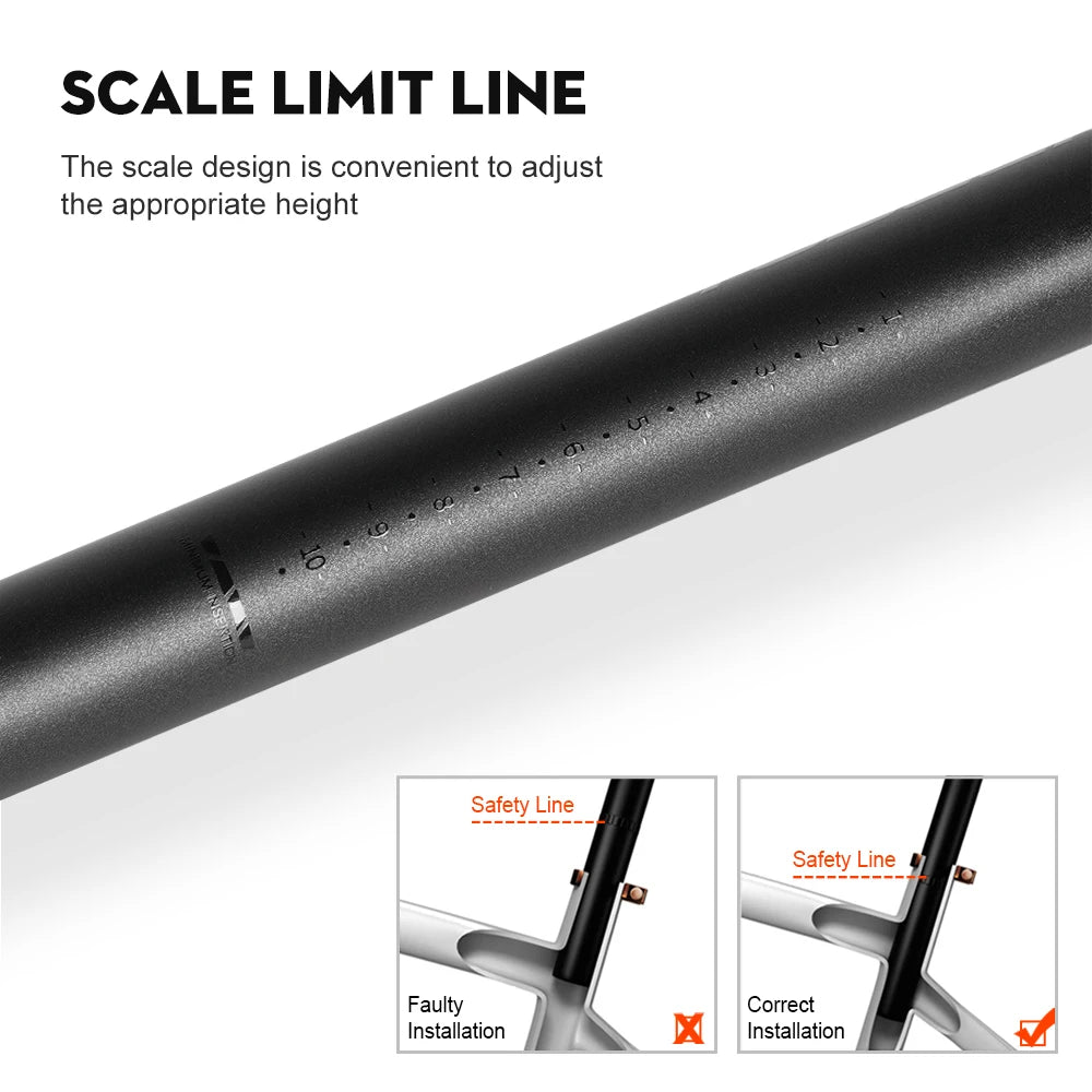 TOSEEK ZF-One Carbon Seatpost 27.2/30.8/31.6mm Matte Black MTB/Road Bike Seat Post Length 280mm Seat Tube Bicycle Parts